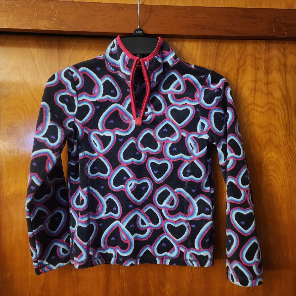 Heart Patterned Fleece Pullover